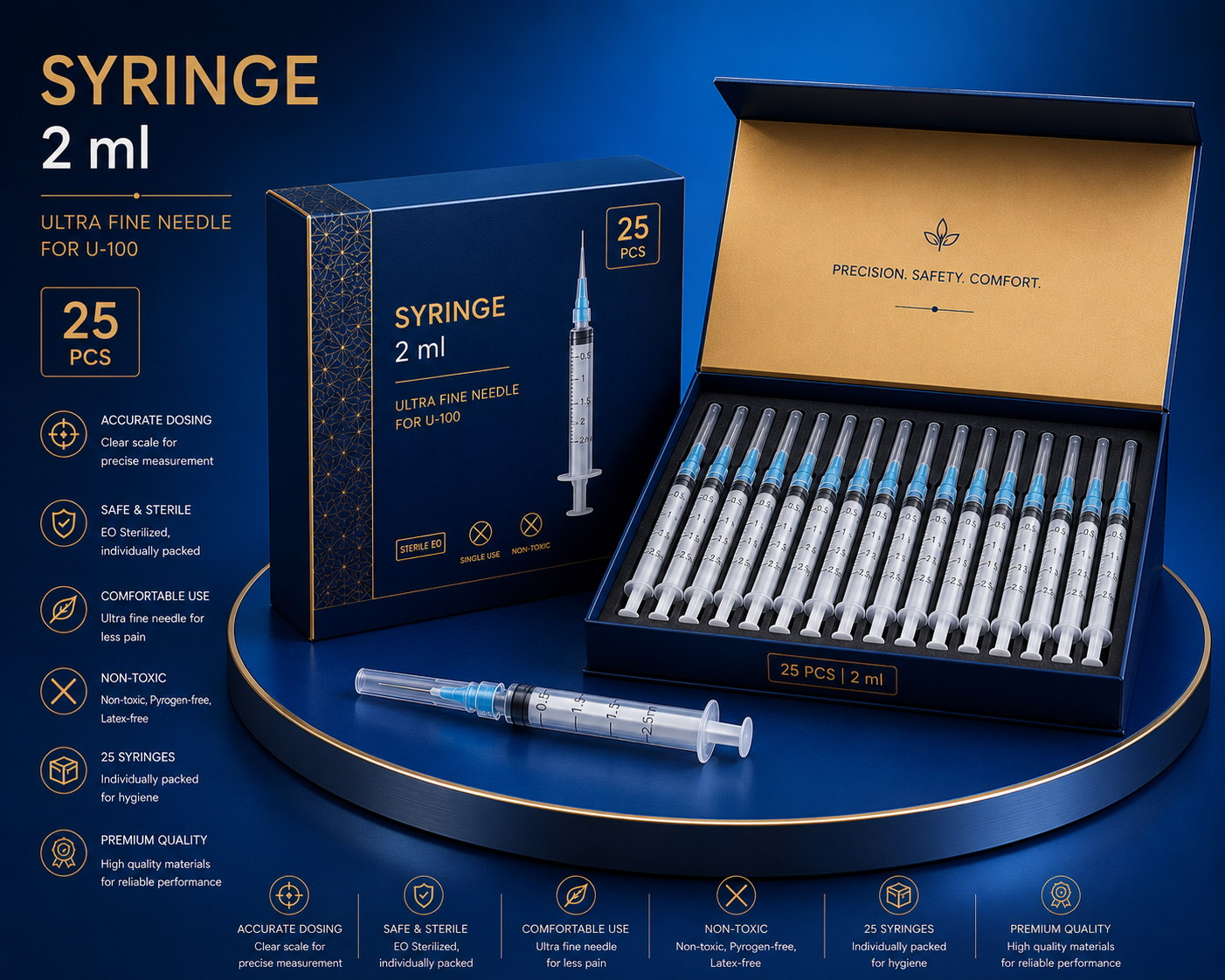 Syringe with Needle 2 ml (25 Pcs)